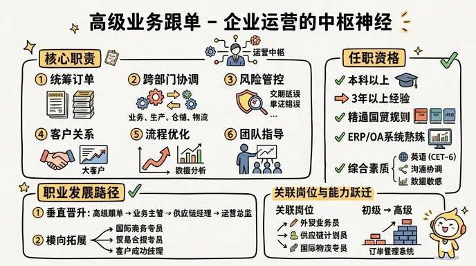 高级业务跟单 - 订单管理专家，企业运营的中枢神经