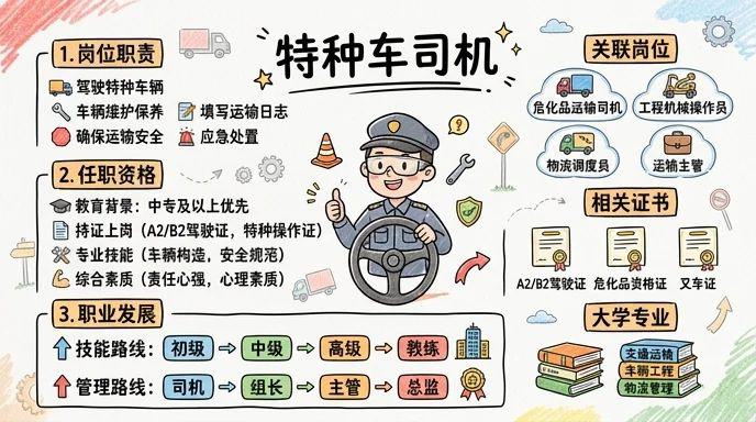 特种车司机 - 驾驭专业车辆，保障特种运输安全