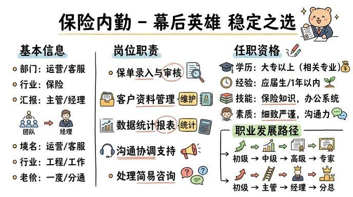 保险内勤 - 保险行业的幕后英雄，年薪8-15万的稳定之选