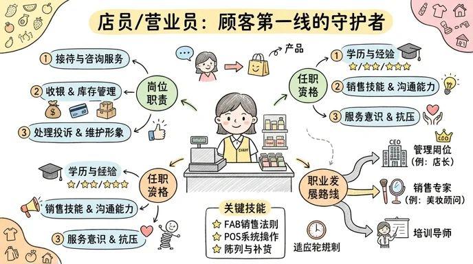 店员/营业员 - 顾客第一线的守护者，零售业的基石力量