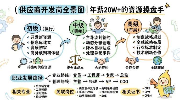 供应商开发 - 供应链核心岗，年薪20W+的资源操盘手