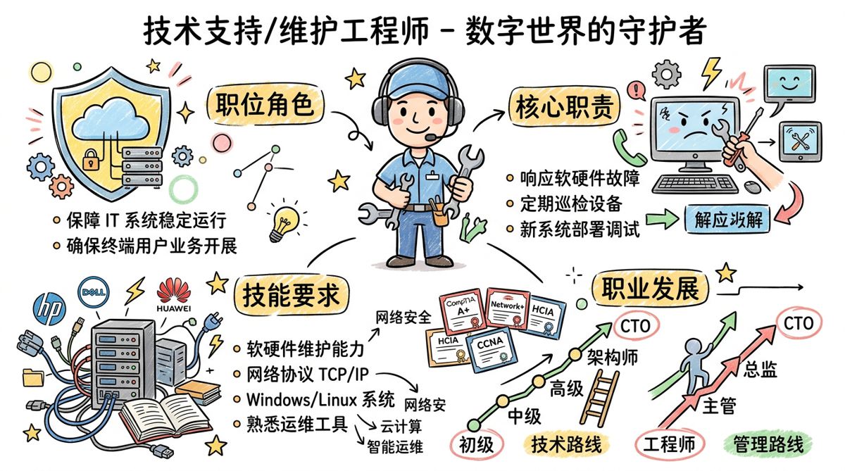 技术支持/维护工程师 - 数字世界的守护者，技术难题的终结者