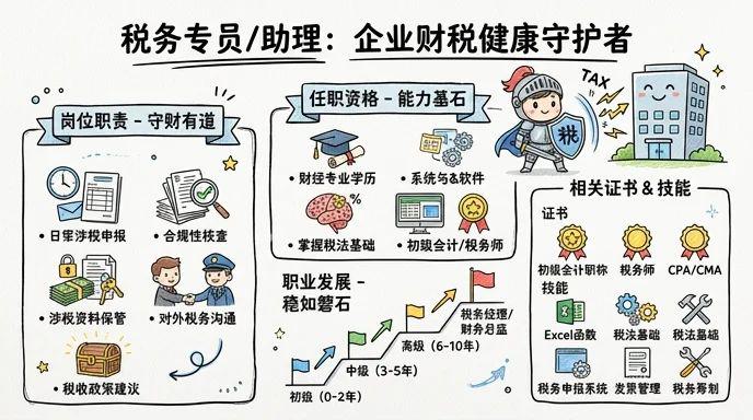 税务专员/助理 - 企业财税健康守护者，职业发展稳如磐石
