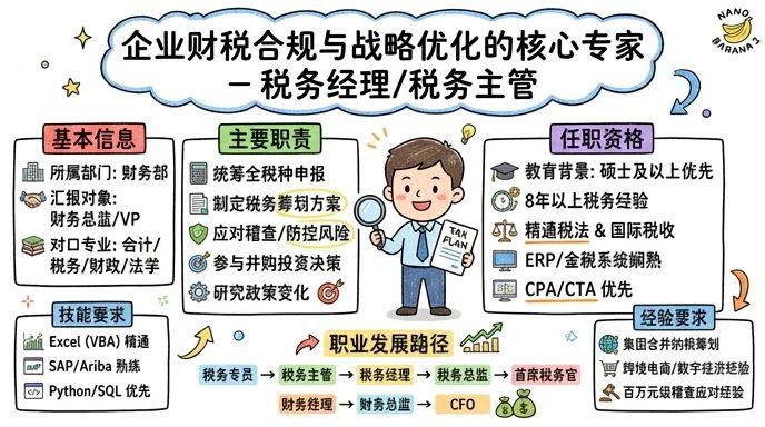 税务经理/税务主管 - 企业财税合规与战略优化的核心专家