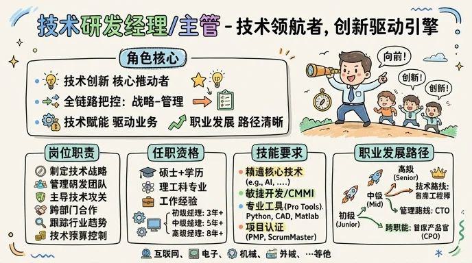 技术研发经理/主管 - 技术领航者，创新驱动引擎