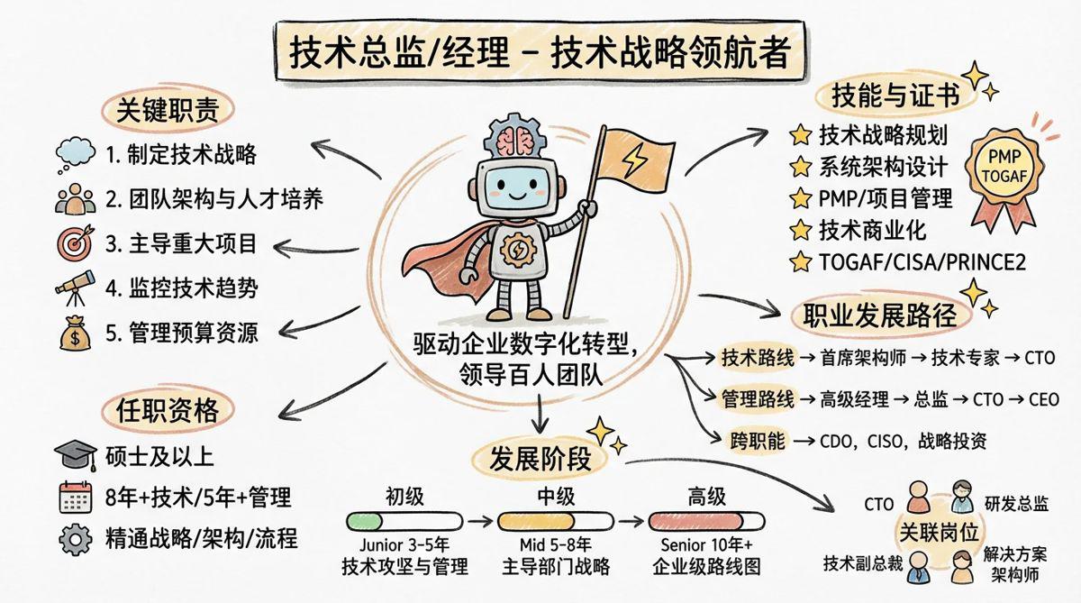 技术总监/经理 - 技术战略领航者，驱动企业数字化转型