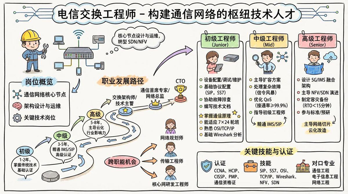 电信交换工程师 - 构建通信网络的枢纽技术人才