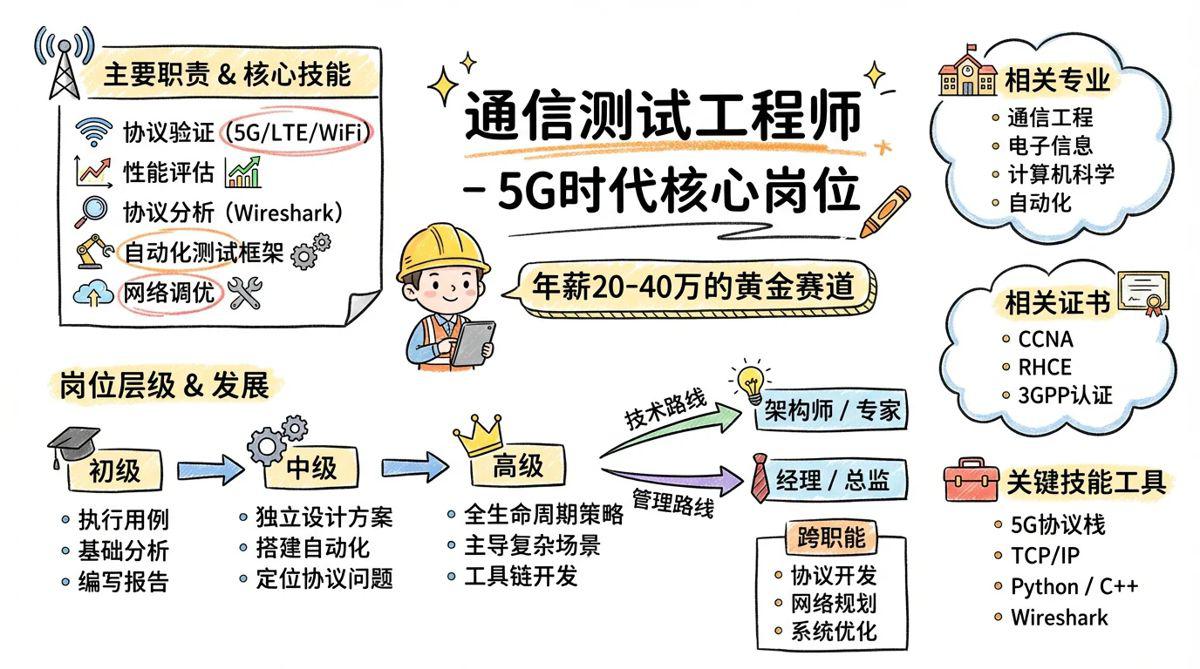 通信测试工程师 - 5G时代核心岗位，年薪20-40万的黄金赛道