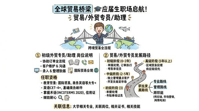 贸易/外贸专员/助理 - 全球贸易桥梁，应届生职场启航首选