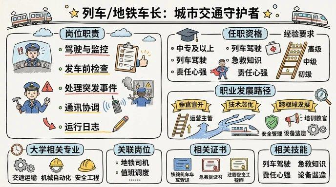 列车/地铁车长 - 守护城市动脉的安全引航者