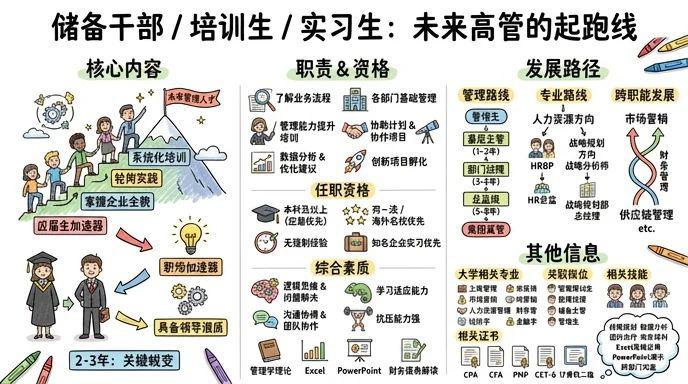 储备干部/培训生/实习生 - 未来高管的起跑线，应届生的职场加速器