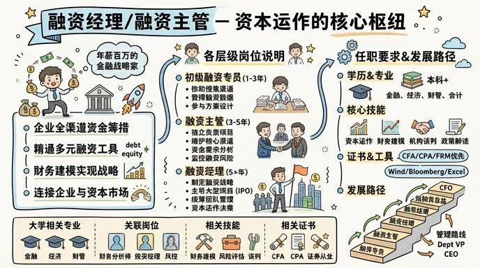 融资经理/融资主管 - 资本运作的核心枢纽，年薪百万的金融战略家