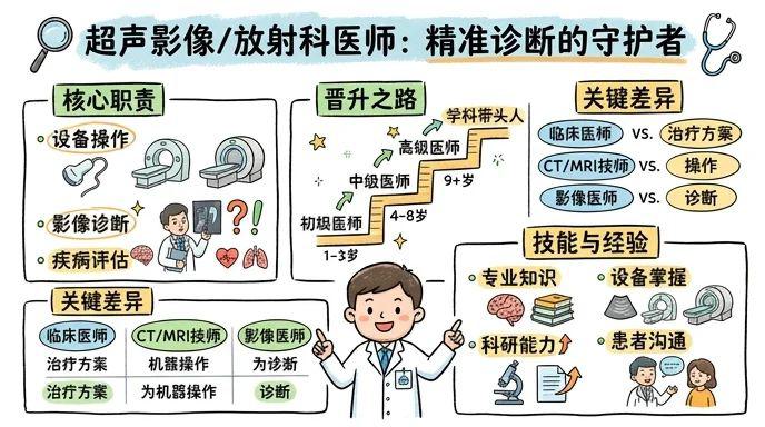 超声影像/放射科医师 - 精准诊断的守护者，医学影像的解码专家