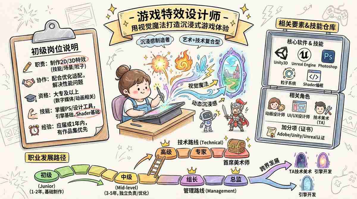 游戏特效设计师 - 用视觉魔法打造沉浸式游戏体验