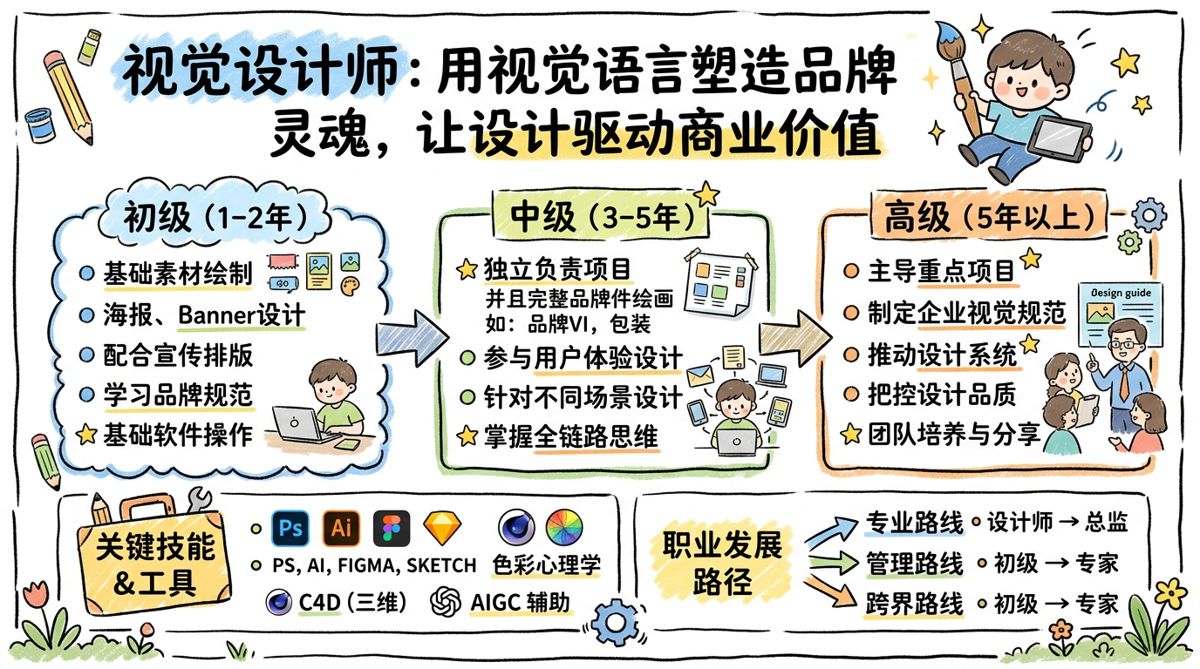 视觉设计师 - 用视觉语言塑造品牌灵魂，让设计驱动商业价值