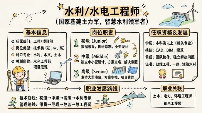 水利/水电工程师 - 国家基建主力军，智慧水利领军者