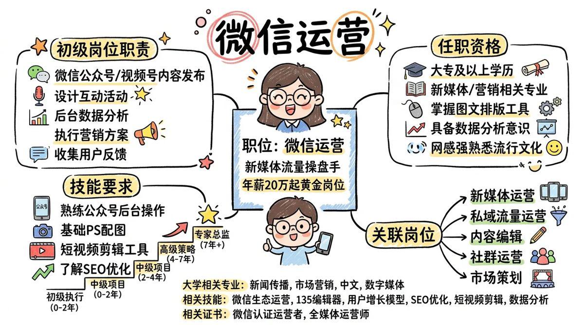 微信运营 - 新媒体时代的流量操盘手，年薪20万起的黄金岗位