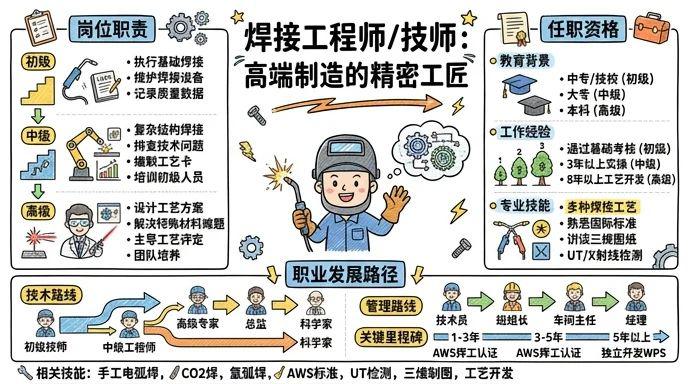 焊接工程师/技师 - 高端制造的精密工匠，年薪30万起的技术专家