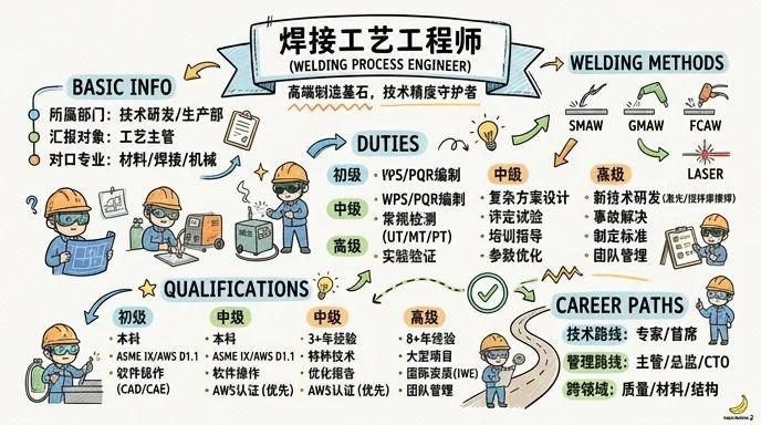 焊接工艺工程师 - 高端制造基石，技术精度守护者