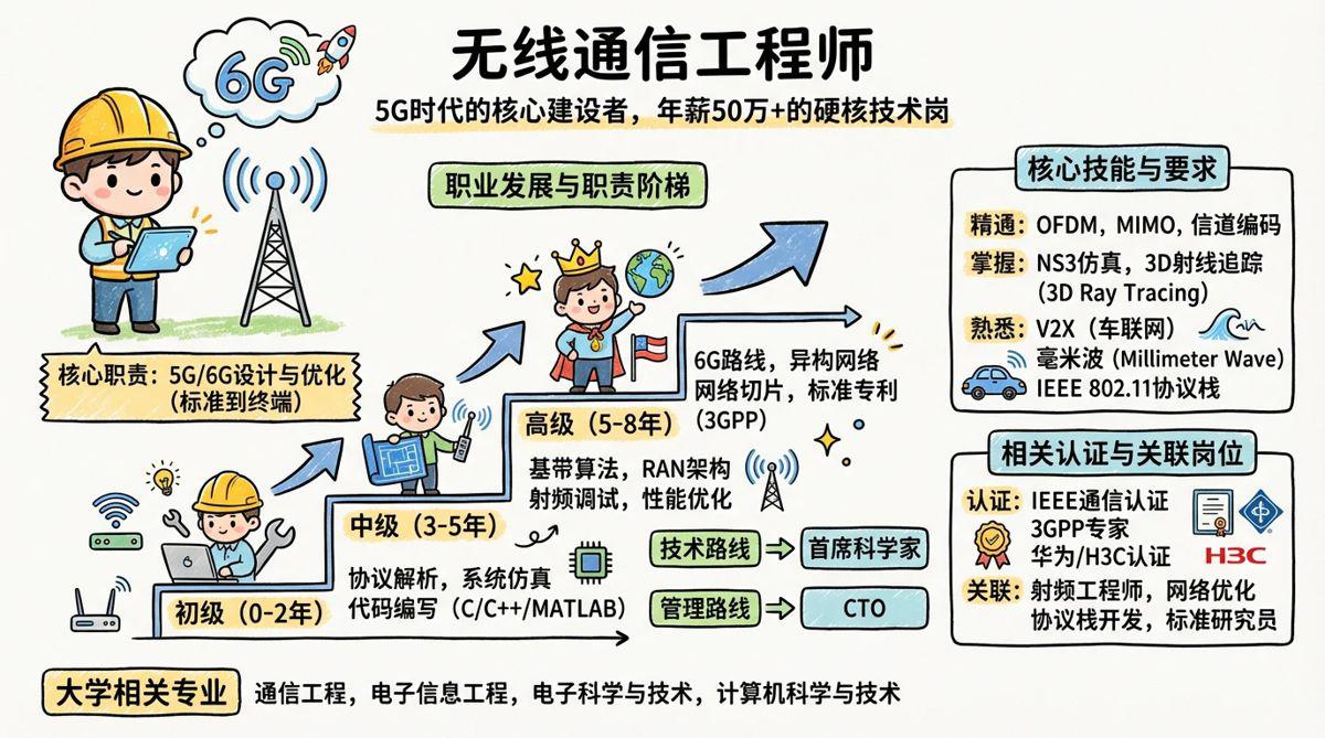 无线通信工程师 - 5G时代的核心建设者，年薪50万+的硬核技术岗