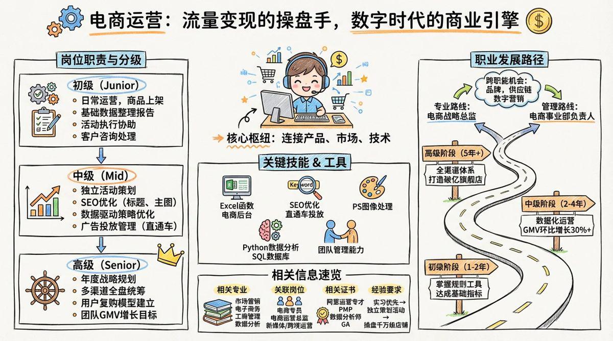 电商运营：流量变现的操盘手，数字时代的商业引擎