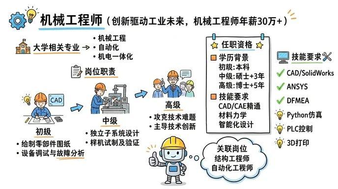 创新驱动工业未来，机械工程师年薪30万+